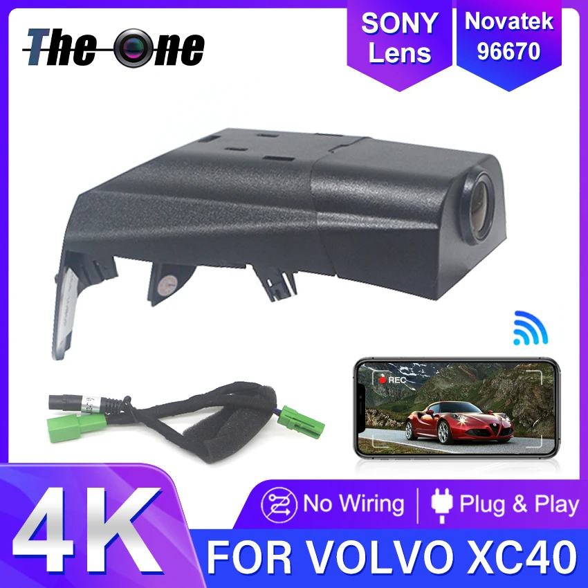

Новый! Регистратор вождения, простой в установке автомобильный видеорегистратор, Wi-Fi, двойной объектив, видеорегистратор UHD 4K для Volvo XC40 2017-2026, видеорегистратор для XC40