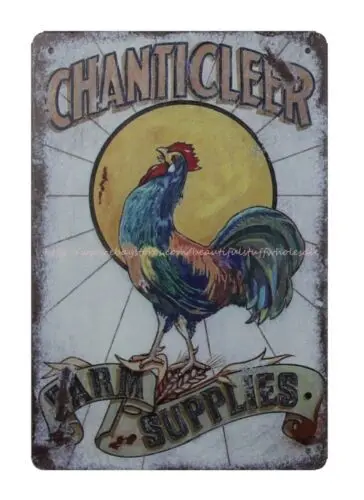 Chanticleer Rooster Farm Supply barn metal tin sign posters online