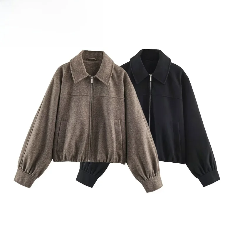 Fashionable Soft Zipper Jacket Women's Casual Style Short Outerwear Polyester Fiber Standard Fit Autumn Season New Arrival
