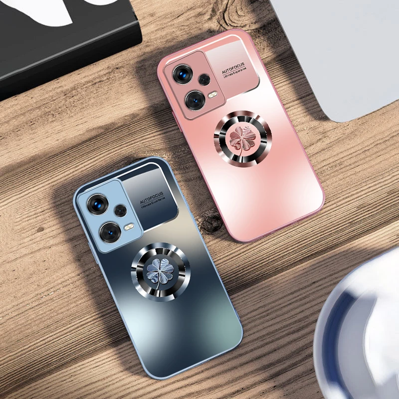 Gradient Flowers For Xiaomi 14 Ultra 13 Lite Redmi Note 13 11 Pro 12 Plus Poco X6 3 Pro F4 6 GT Tempered Glass Phone Case