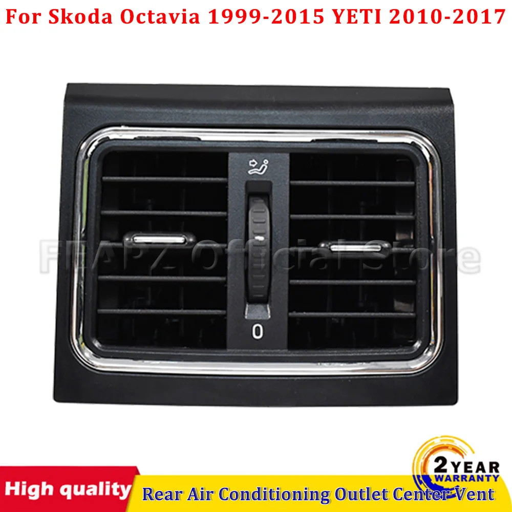For Skoda Octavia 1999-2015 YETI 2010-2017 Vent Outlet Armrest A/C 1ZD 819 203 Rear Air Conditioning Outlet Center Vent Assembly