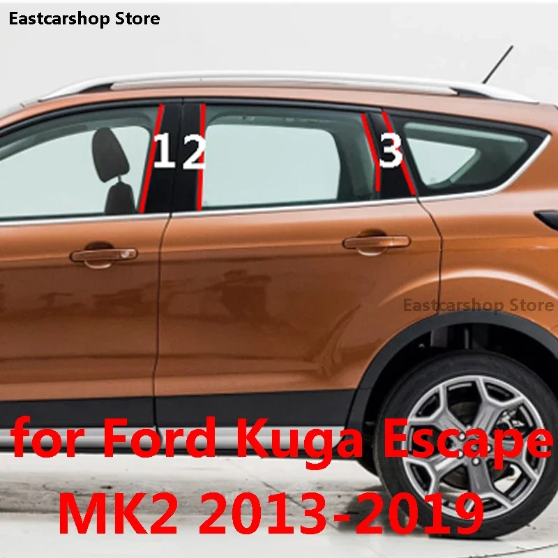 

For Ford Kuga Escape Mk2 2019 2018 2017 Car Door Central Window Middle Column Trim Decoration Strip PC B C Pillar 2016 2013 2015