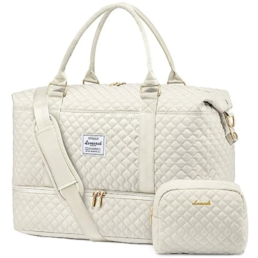 LOVEVOOK Travel Duffle Bag, Weekender Bags for Women with Shoe Compartment Carry on Overnight Bag with Toiletry Bag, Gym Duffel