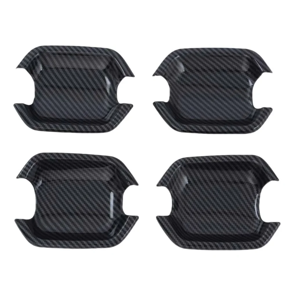 Car Decoration Door Bowl Handle Cover For Mitsubishi Pajero V60 V70 V73 V75 1999-2006 Carbon Fiber Chrome Silver Glossy Black view 6