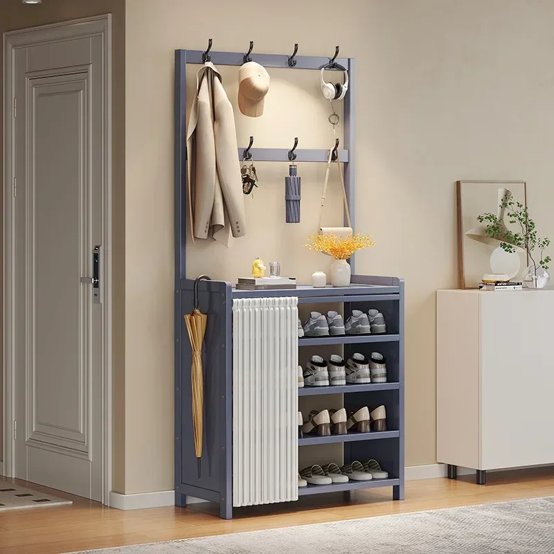 Shoe And Hat Rack Bedroom Hanger Floor-to-ceiling Coat Rack Shoe Rack Entry Shoe Rack Shelf Integrated