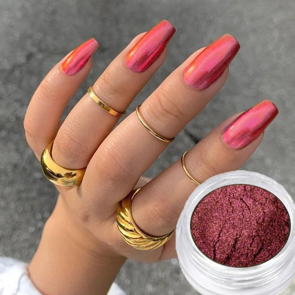 5 cores natal & halloween camaleões espelho prego em pó super-fino gradiente cromo pó diy polarizando camaleão prego poeira