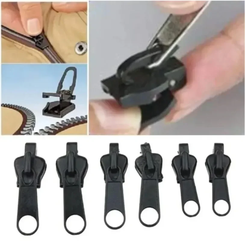 6pcs Instant Zipper Universal Instant Fix Zipper Repair Kit Replacement Zip Slider Teeth Rescue New Design Zippers for Sew