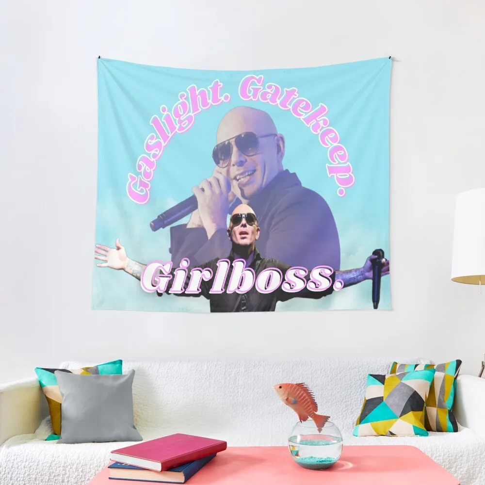 mr worldwide says to girlboss Tapestry Home Supplies Korean Room Decor Tapestry