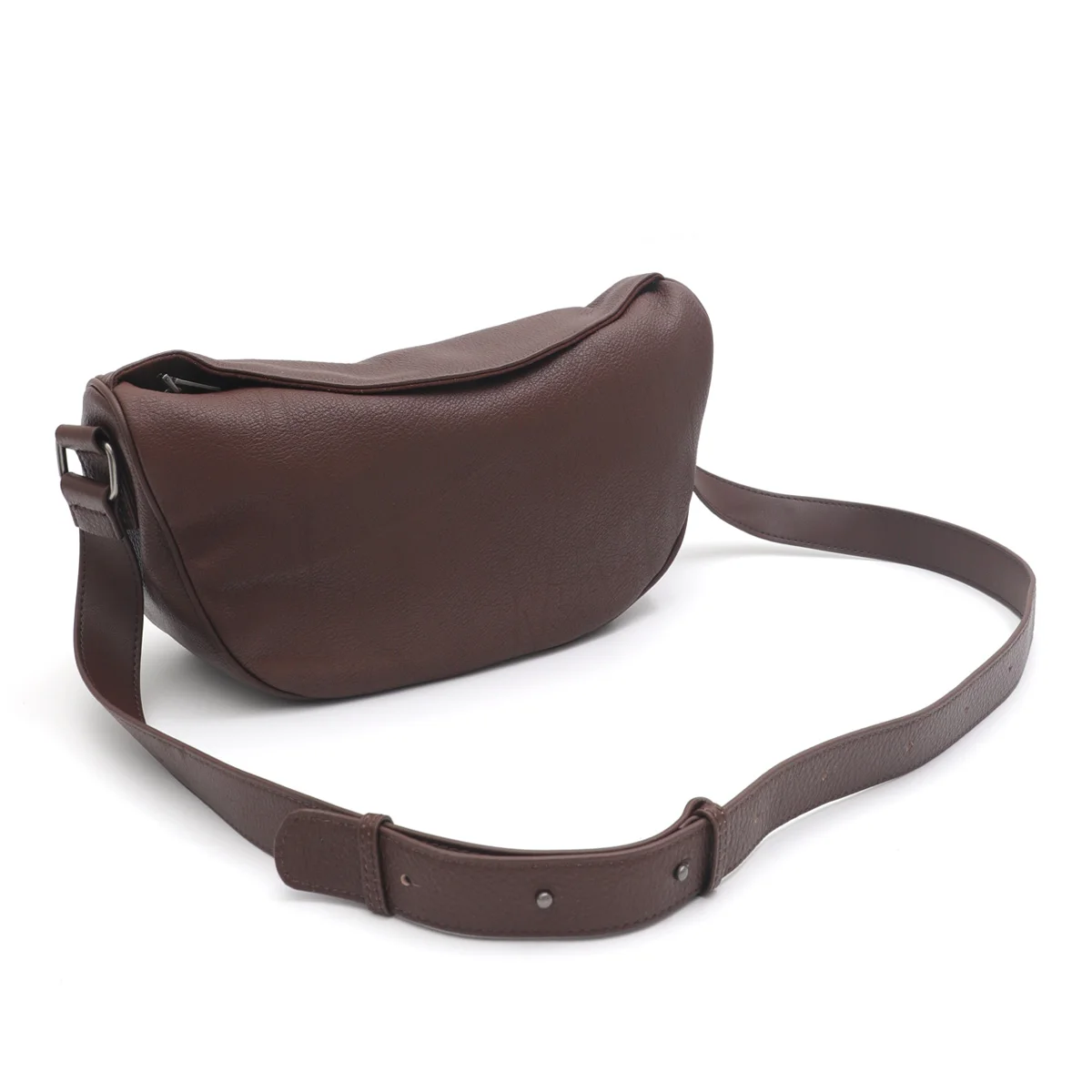 SC Real Leather Shoulder Bag for Women Solid Color Large Capacity Flap Half moon Cross body Purse Casual Daily Handbag Versatile