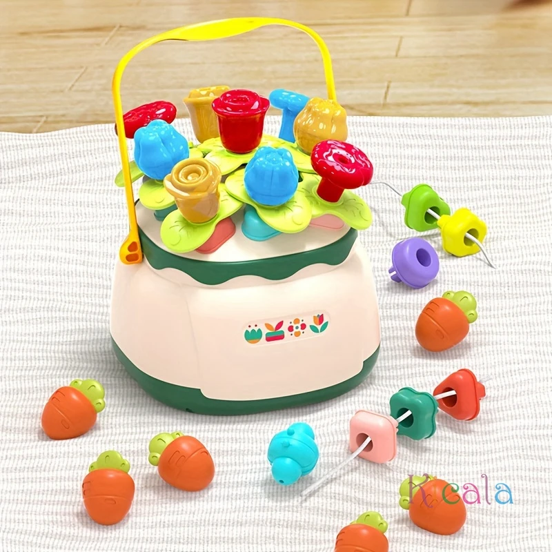 Flower Garden Building Montessori Toy Four-in-one Flower Art Beaded Flower Basket Education Toys