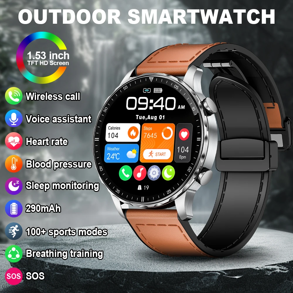 

LIGE Business Smartwatch Men Sports Health Heart Rate Monitoring Watches IP68 Waterproof Bluetooth Call SOS Smart Watch 2025 New