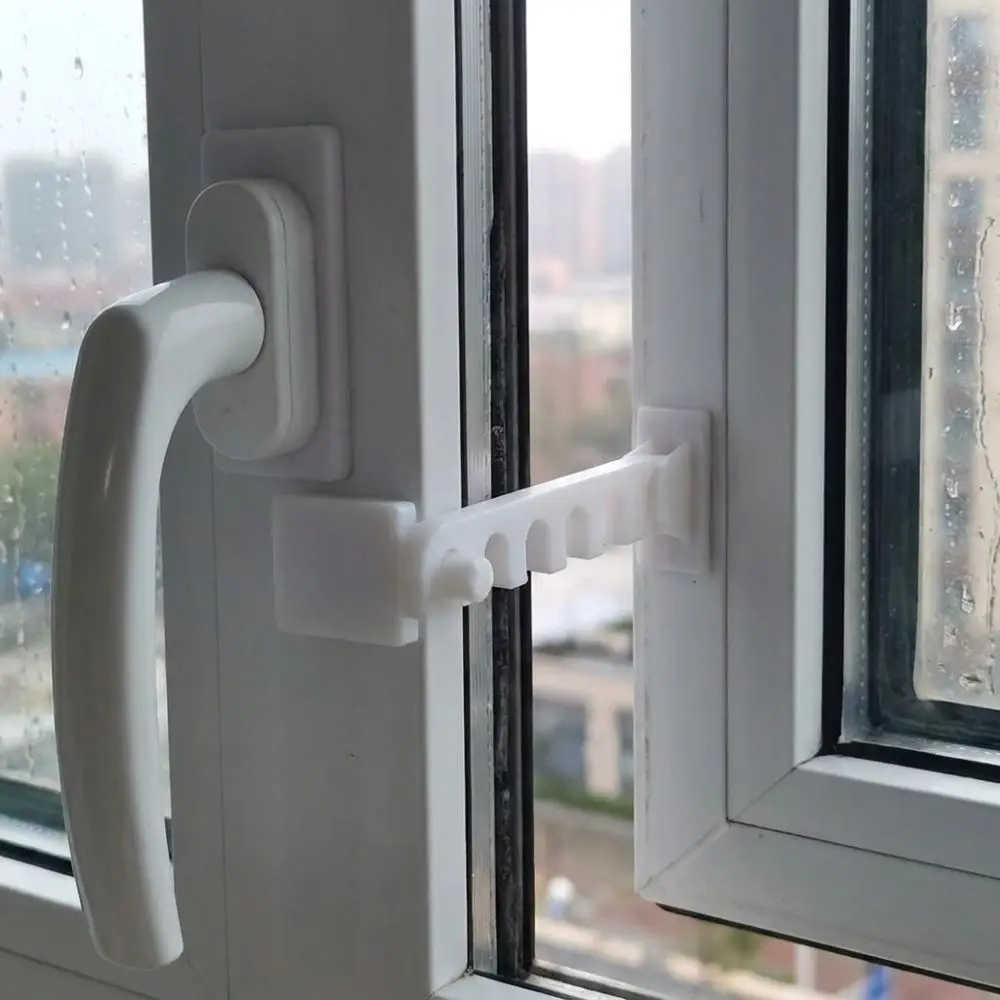 5 Gears Door Window Windproof Hooks Anti-Collision 3D Printed Window Opening Limiter Plastic No-Drill Window Wind Stopper