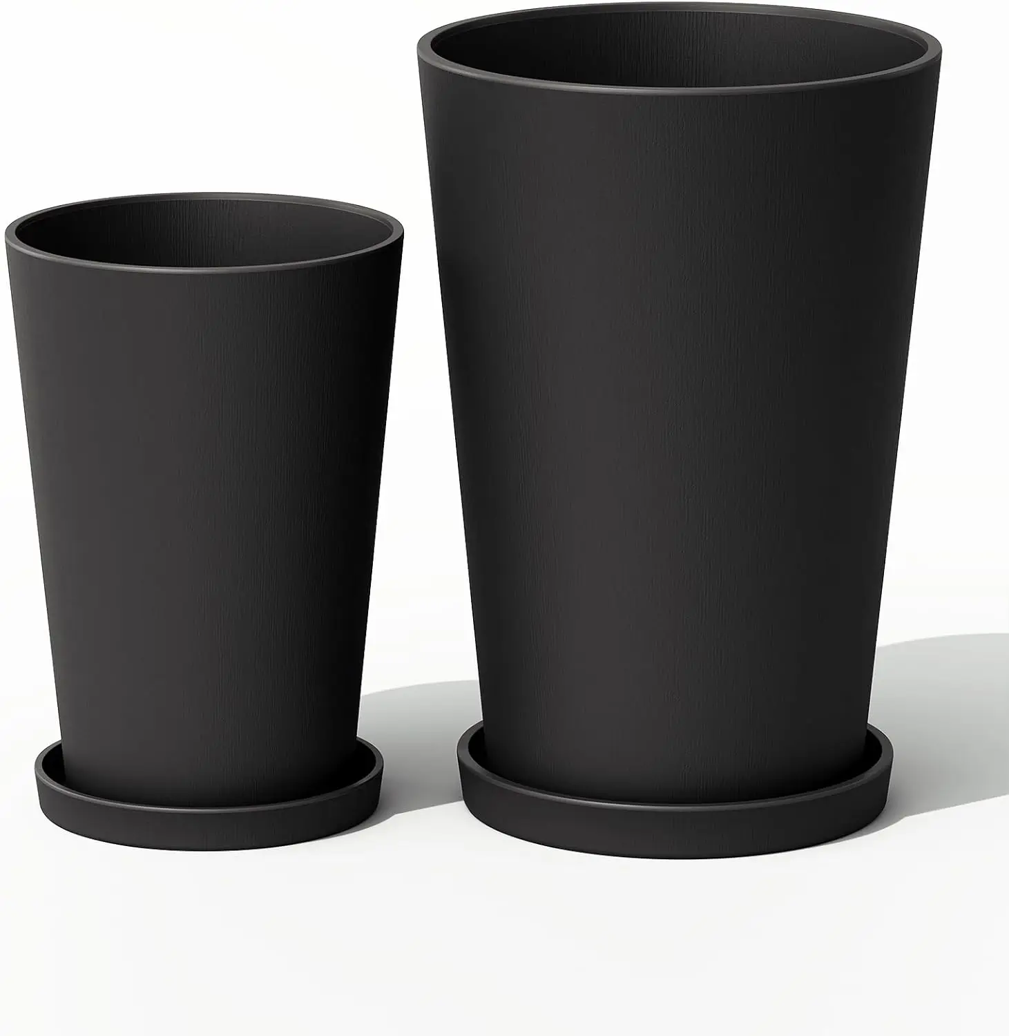 

Plant Pots Planters for Indoor Plants Flower Pots with Drainage Holes 5.5/6.5 Inch Set of 2 Plastic Planters for Outdoor