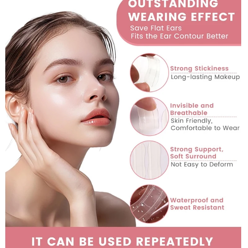 【XHB】60Pcs Invisible Protruding Ears Correctar Tape Ear Aesthetic Correctar Elf Ear Stickers Ear Correction Patch Makeup Tool