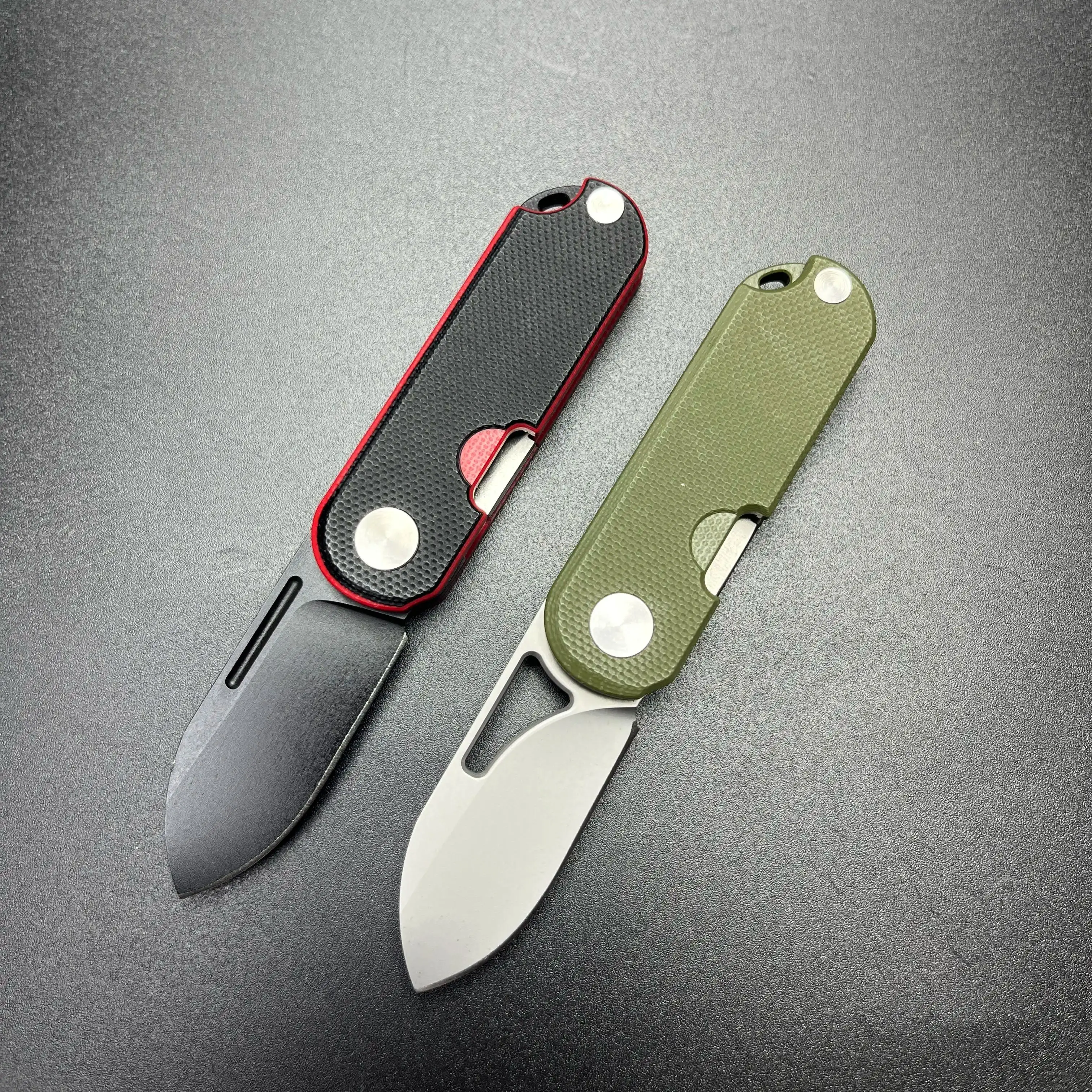 

High Precision Mini EDC Folding Knife D2 Blade CNC Machined G10 Handle Pocket Tool with Keychain Hole for Camping Hiking