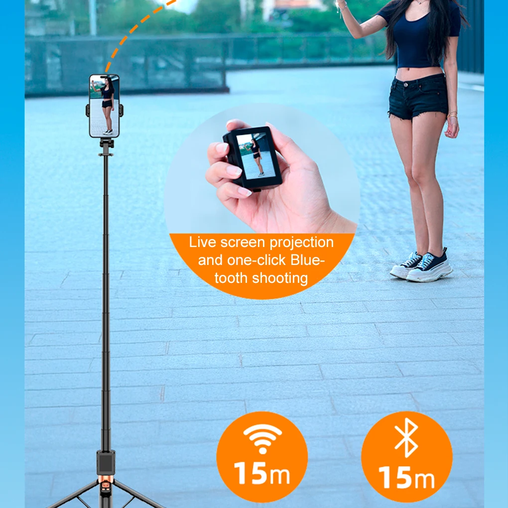 Tela de selfie sem fio bluetooth para smartphone, câmera traseira de telefone, selfie, vlog, monitor ao vivo para telefones iphone e android