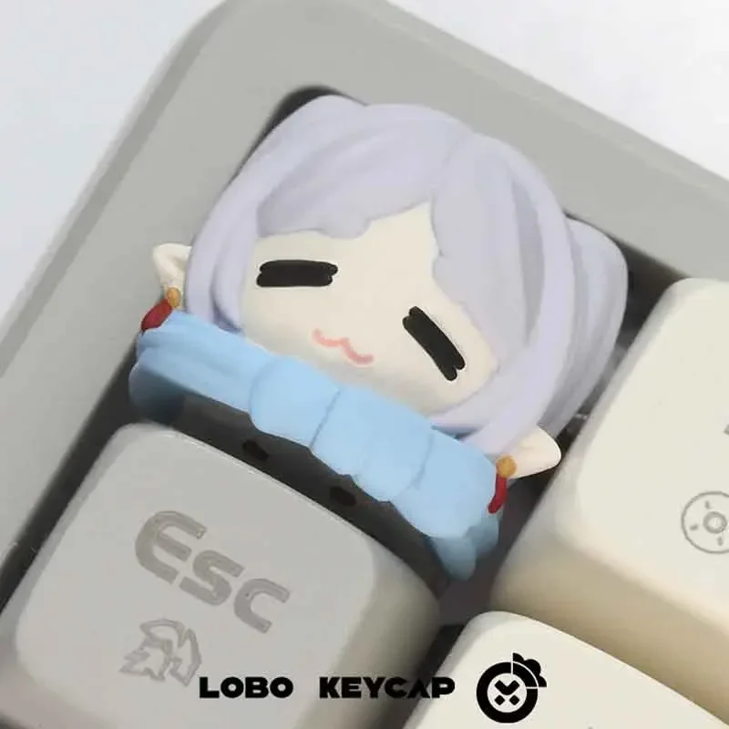 Frieren Keycap At The Funeral Keycap Cartoon Resin Personalized Keycaps Anime Art Keyboard Keys For Mechanical Keyboards Gifts