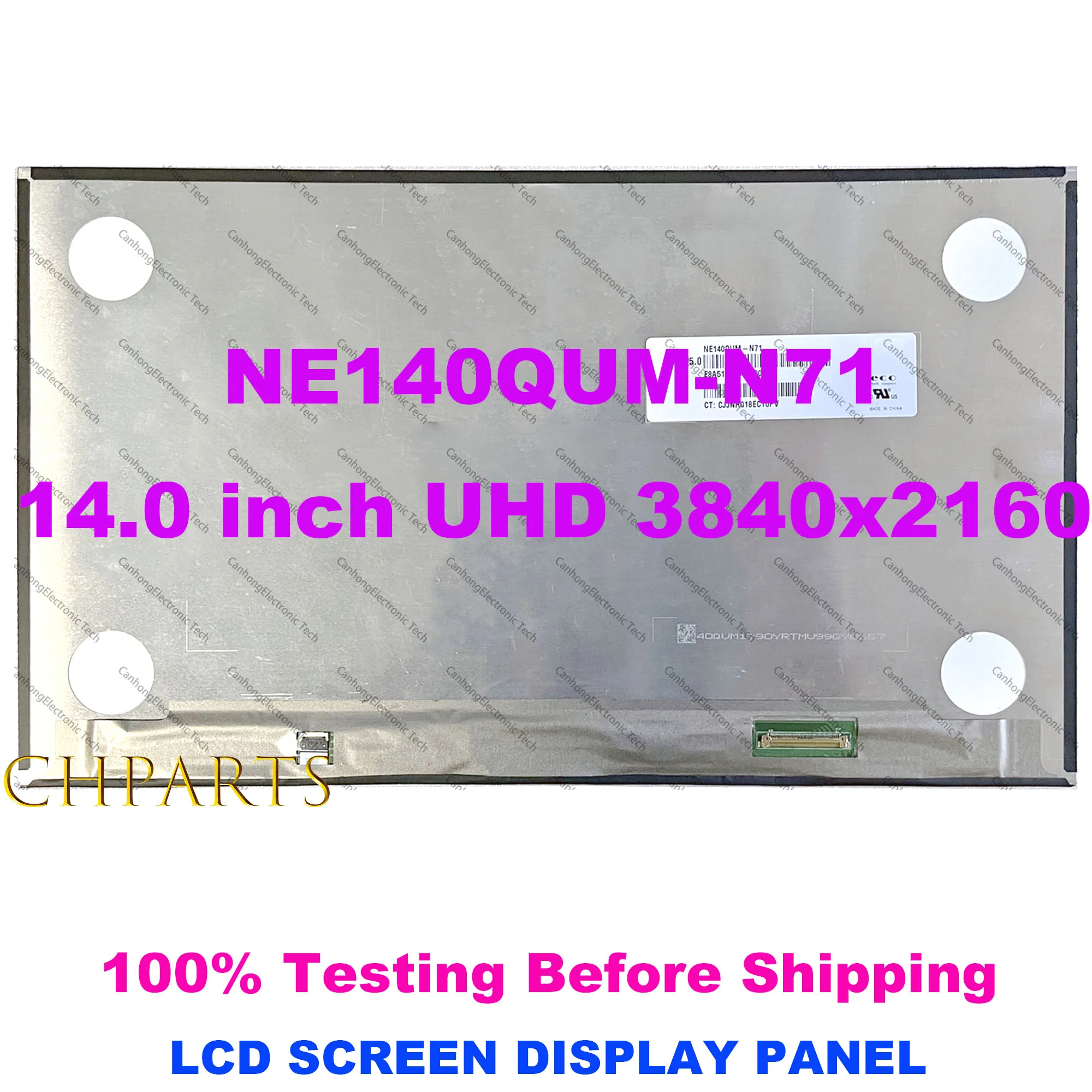 

14.0 Inch UHD 3840x2160 NE140QUM N71 Laptop LCD Screen Display Replacement Panel NE140QUM-N71 60hz