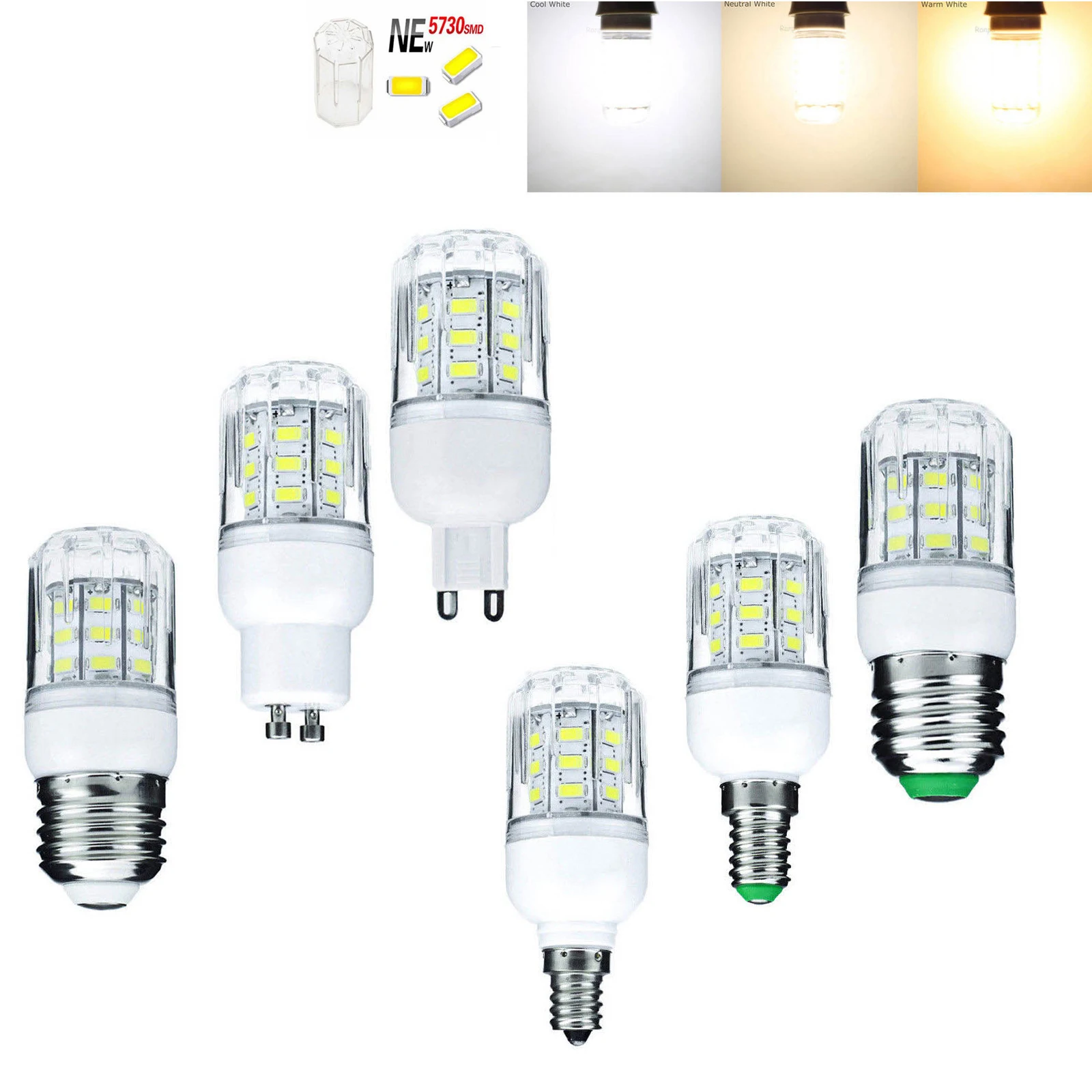 

7w Led Corn Light Bulbs Replace/30w/halogen Smd/5730/chip Color Living Chandelier 360/beam Room Bulb Cool/warm/neutral/white Two