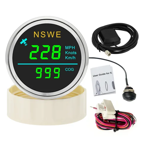 Универсальный 52 мм ЖК-цифровой GPS-спидометр с GPS-антенной MPH Knot Km/h COG Измеритель скорости для автомобиля, лодки, мотоцикла 12 В/24 В