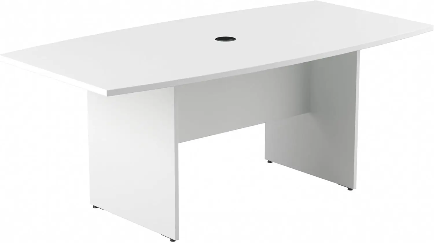 

72-Inch Boat-Shaped Conference Table White Maximum Weight Recommendation 200 Pounds