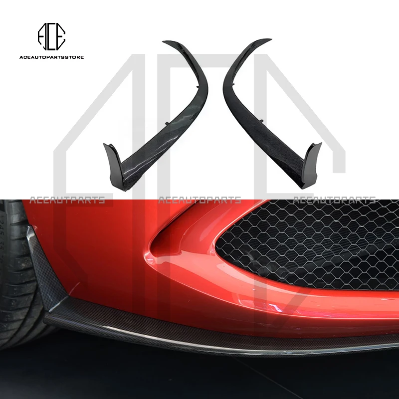 Dry Carbon Fiber Front Bumper Splitter Corner Trim Cover Front Lip Body Kit For Ferrari 296 GTB OEM Wrap Angle Lip Corner Guard