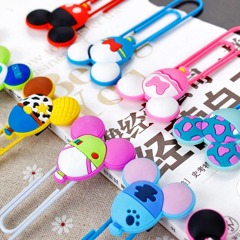 Bonito Mickey Mouse Metal Bookmark, Clipe Estilo Minnie, Estudantes Bookmark, Material de Escritório, Alta Qualidade