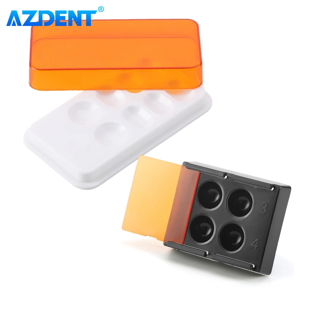 4 Holes/8 Holes Dental Veneer Storage Box AZDENT Teeth Patch Shading Light Storage Case Denture Retainer Molar Boxes Dentistry