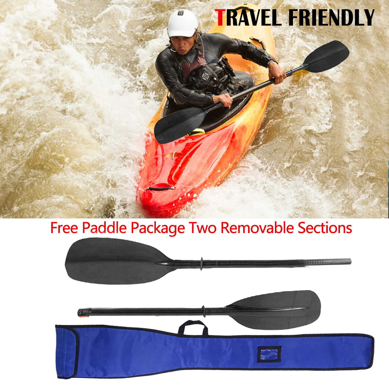 815g Carbon Whitewater Paddle Straight Shaft Boat Rowing Oars Inflatable Canoe Paddle for Kayaking Surfing Kayak Paddle