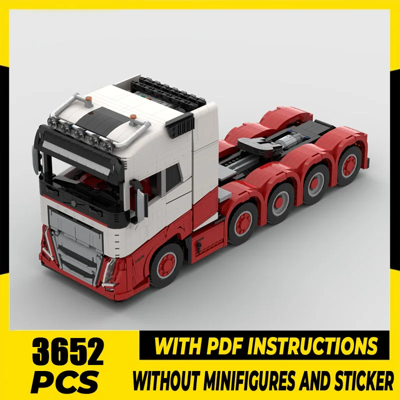 

Urban Truck Moc Building Blocks Modular FH16 10X4 Tractor(Red) Bricks Model DIY Assembly Construction Toy Holiday Birthday Gifts