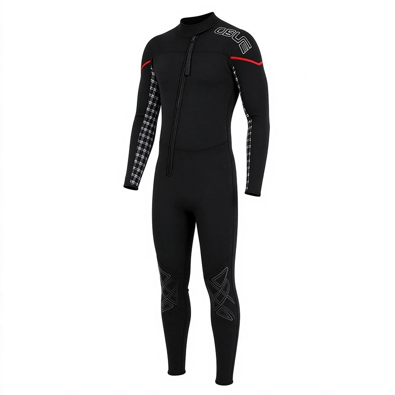 3mm Men One Piece Wetsuit, Warm & Sun Protection, High Elastic Wear Resistant, Full Sleeve Wet Suit For Adult Diving Surfing Sno