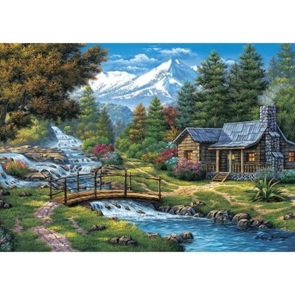 Art Puzzle Two Small Waterfalls 2000 Piece Jigsaw 2021 Fun Educational Stress Relief For Adults Kids