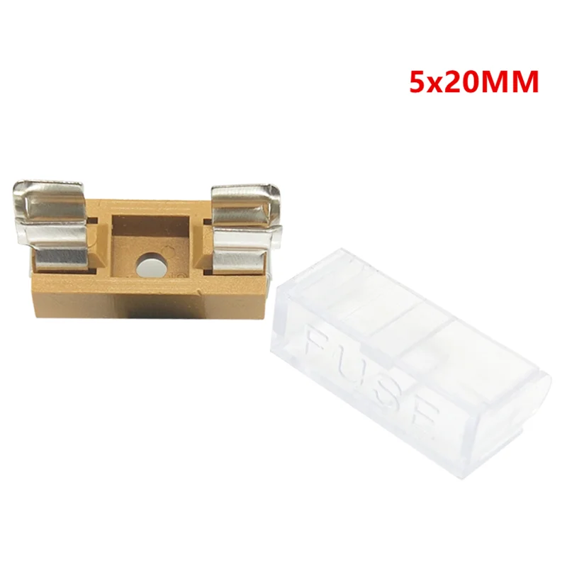 10Pcs Welding Linked Transparent Covered Fuse Holder For 5x20mm /6x30mm Glass Tube Fuse