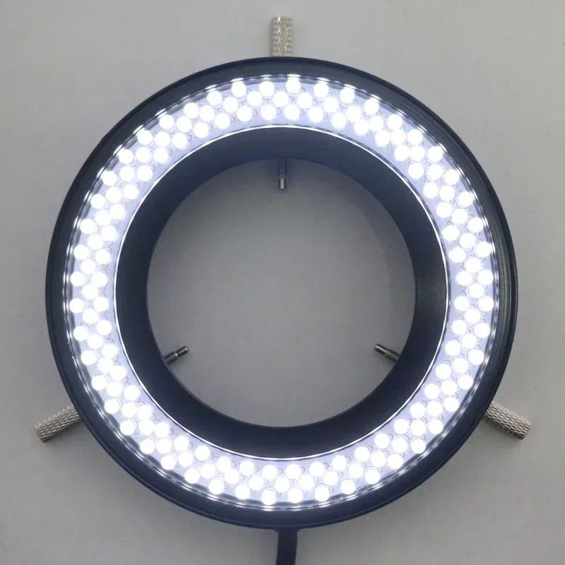 144 64 LED مصباح مصمم على شكل حلقة مصباح مجهر ستيريو كاميرا فيديو مصدر الضوء أربعة مناطق الدفع الرباعي مستقل قابل للتعديل 12 فولت 6 واط
