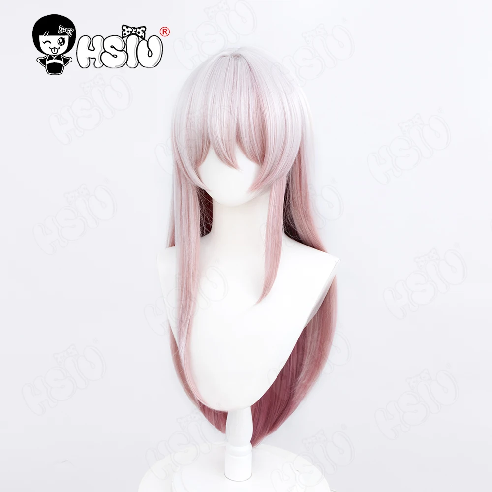 Civillight-Peluca de Cosplay Eterna HSIU de 80CM, pelo largo degradado tricolor rosa, resistente al calor, sintético, Arknights