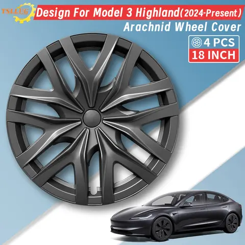 4PCS 18 Inch For Tesla Model 3 Highland 18" Photon Wheels 2024-Present Wheel Hubcaps 41st Arachnid Style Car Wheel Hubcap