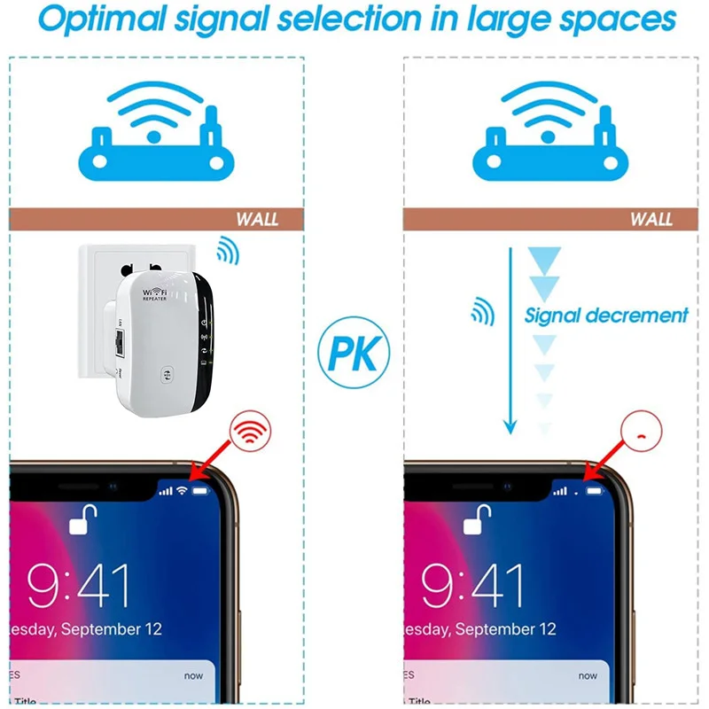 Extensor da escala de wifi até 2640sq.ft 2.4g repetidor sem fio de alta velocidade com cobertura completa integrada do porto 360 ° dos ethernet das antenas