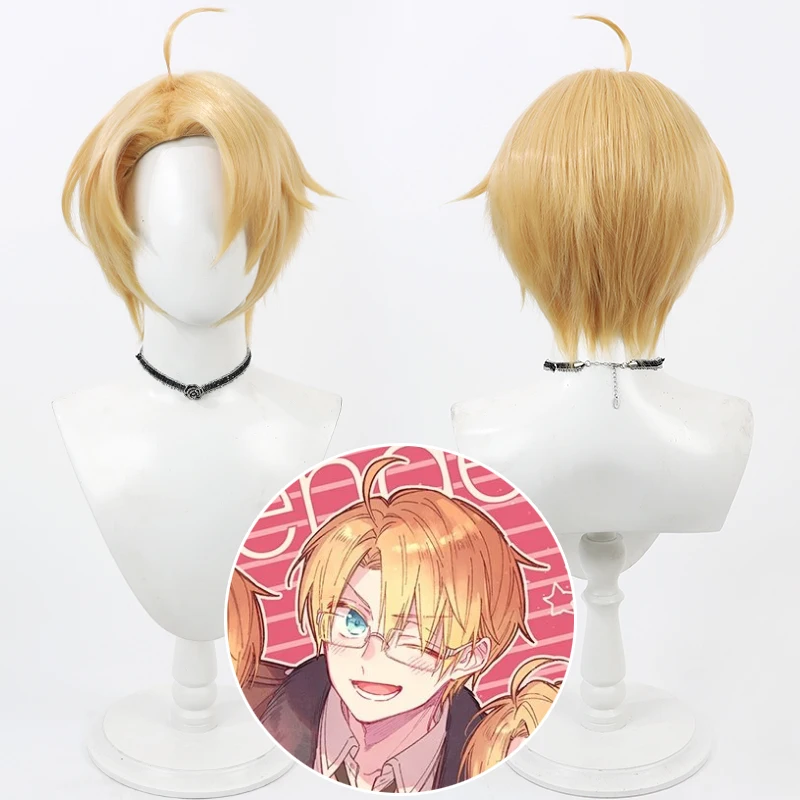 

Anime APH Axis Powers Hetalia Alfred F Jones Cosplay Wig Short Blonde Heat Resistant Synthetic Hair Halloween Party Role Play