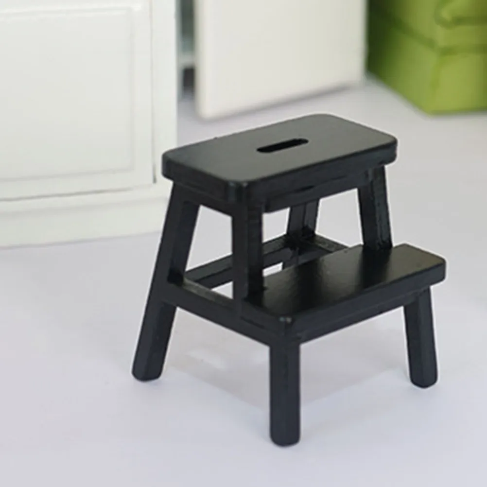 

Miniature Wood Stool for Mini House Furniture Decoration Realistic Detail Smooth Finish Multi Purpose Bedroom Ornament Dollhouse