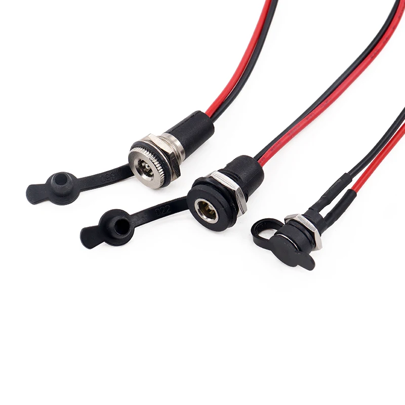 1pcs DC-099/022B Female Socket with Wires 022X Adapter to SM Connector Waterproof DC Power Interface 5.5-2.1/2.5mm