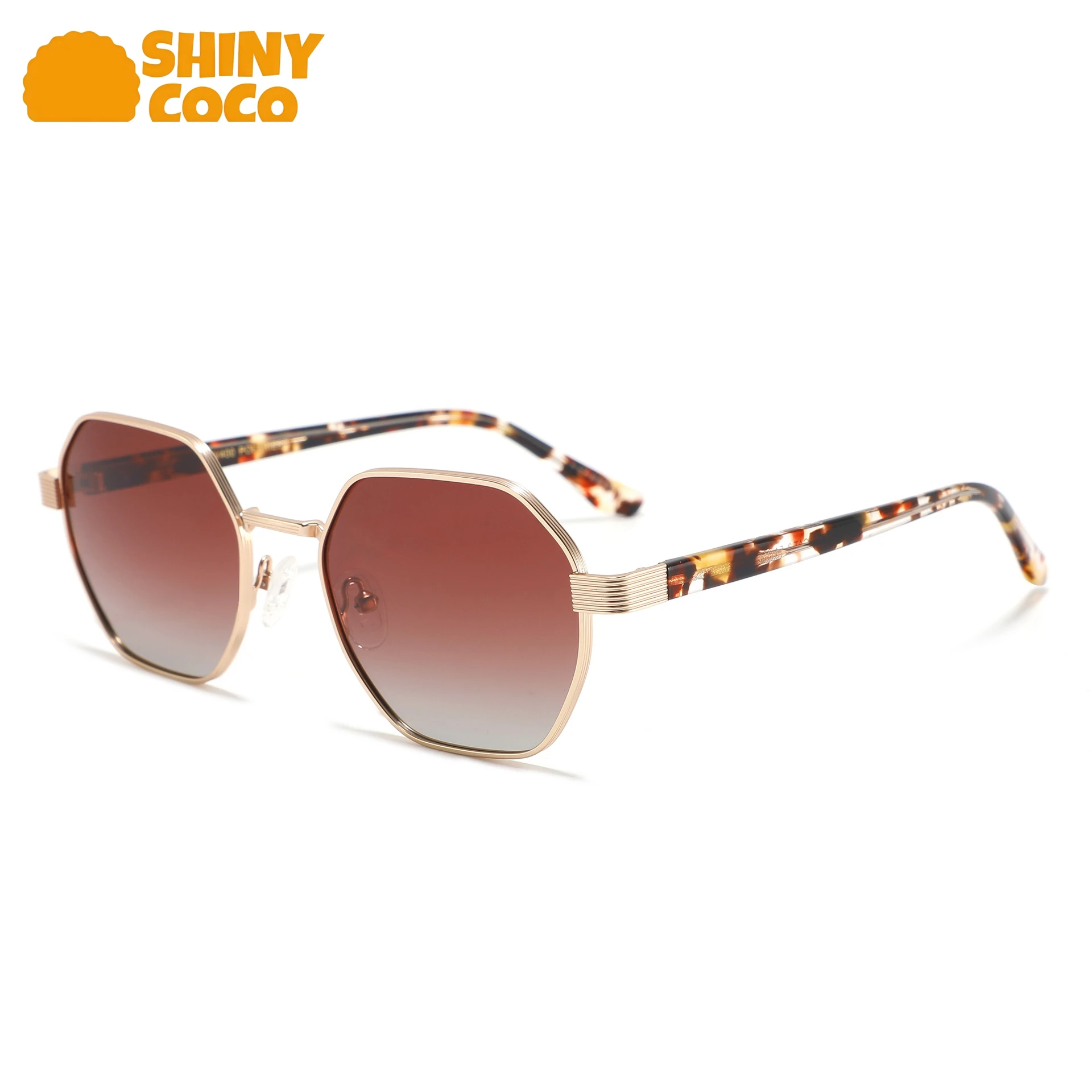 

ShinyCoCo Luxury Brand UV200-400 Metal Framed Goggles Fashionable Light Luxury Polarized Sunglasses For Men Women