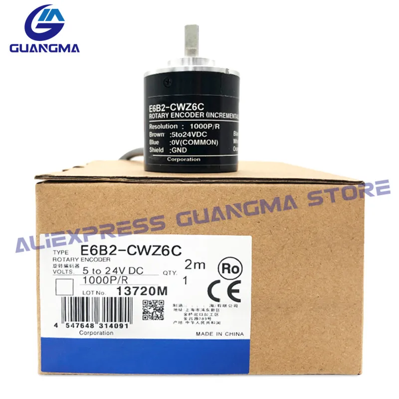 1PCS 100% NEW Rotary Encoder E6B2-CWZ6C 10 20 30 40 50 60 100 200 300 400 500 600 800 1000 1024PR 1200PR 5to24VDC E6B2 CWZ6C