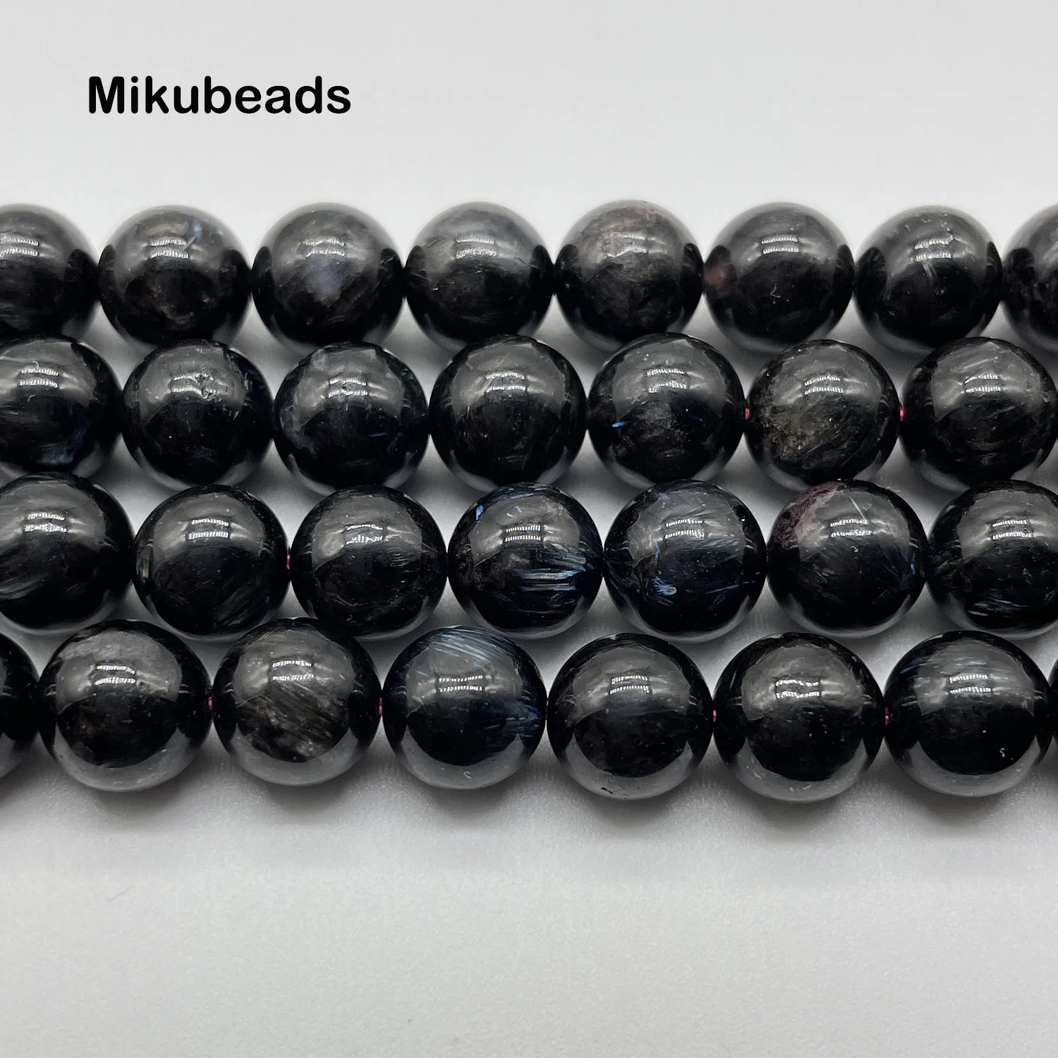 Wholesale Natural 8mm Garnet With Astrophyllite Symbiosis Smooth Round Loose Beads For Making Jewelry DIY Necklace Bracelet