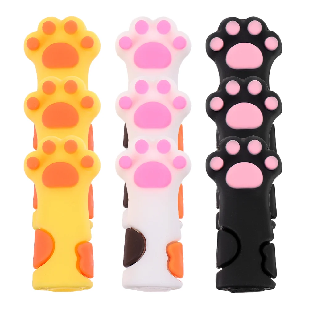 9 Pcs Pencils Cat Paw Cap Silicone Tip Protector Cover for Office Cute Protective Toppers Pupils