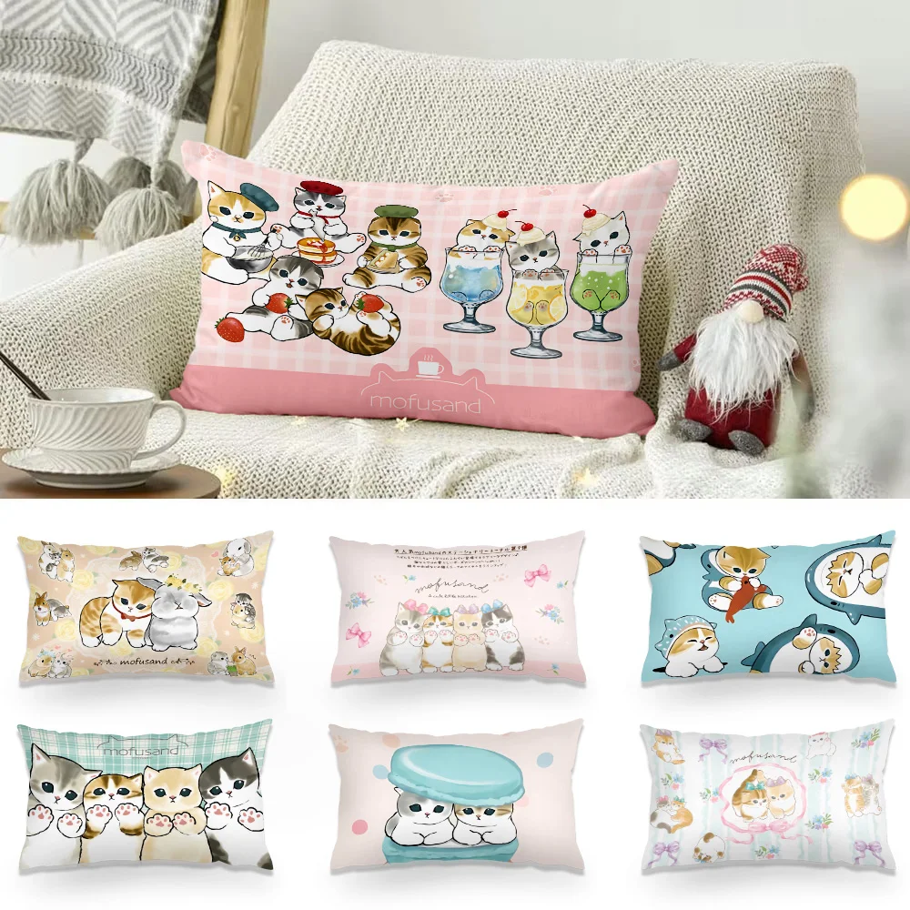 Hot lovely M-MofusandS Double-sided Printing Rectangle Pillow Case Bedside Pillowcase Sofa Cushion Cover Room Home Decoration