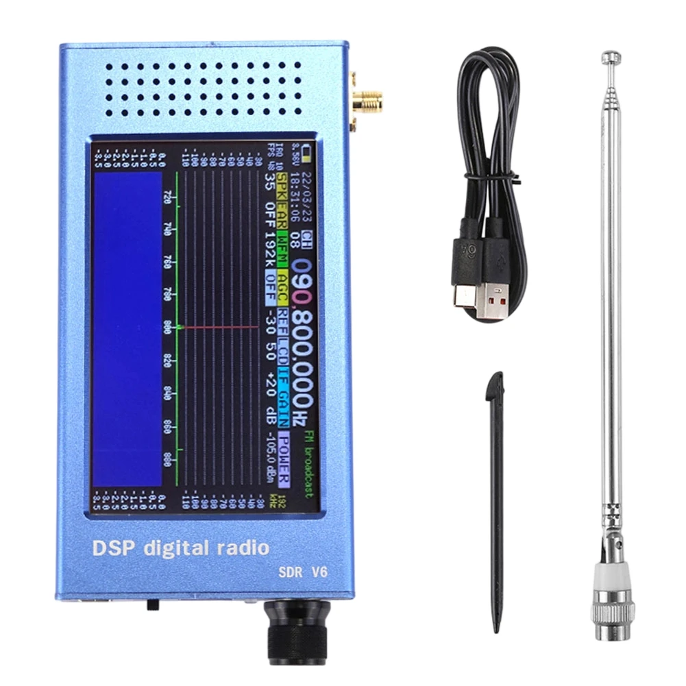 Récepteur radio amateur à ondes courtes, démodulateur numérique radio amateur, antenne BNC mâle 50, rose en option