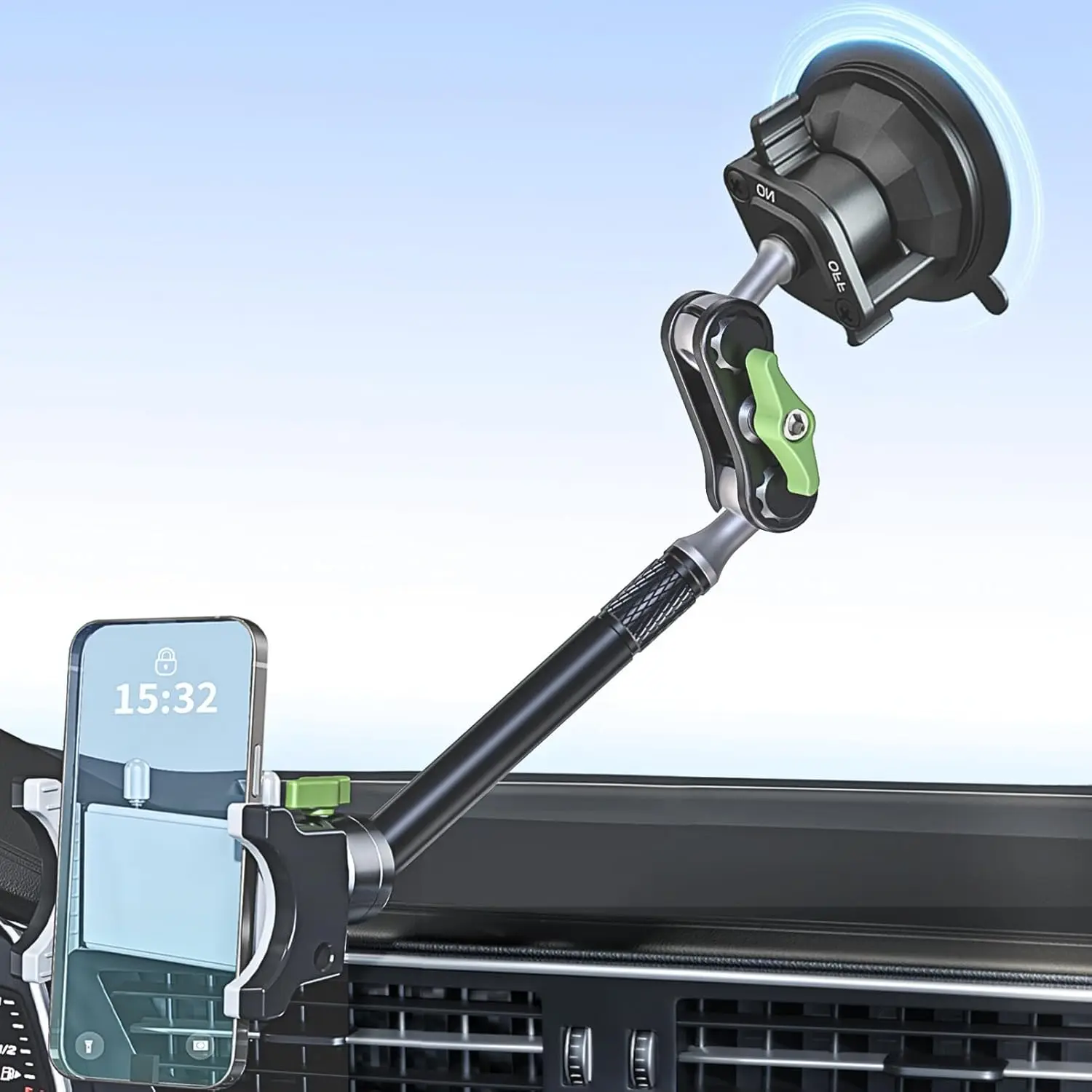 

Universal Car Phone Mount with 360° Rotation & Super Stable Suction Cup for All Vehicles