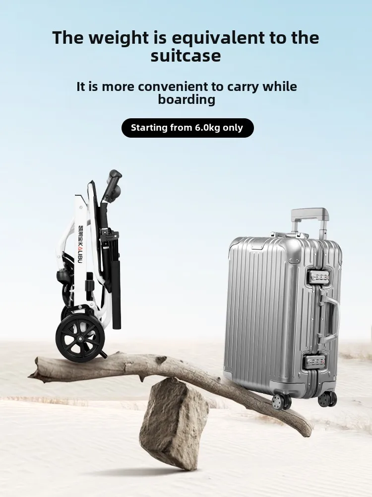 Folding lightweight wheelchair for the elderly, small size, ultra-light portable travel scooter for the elderly