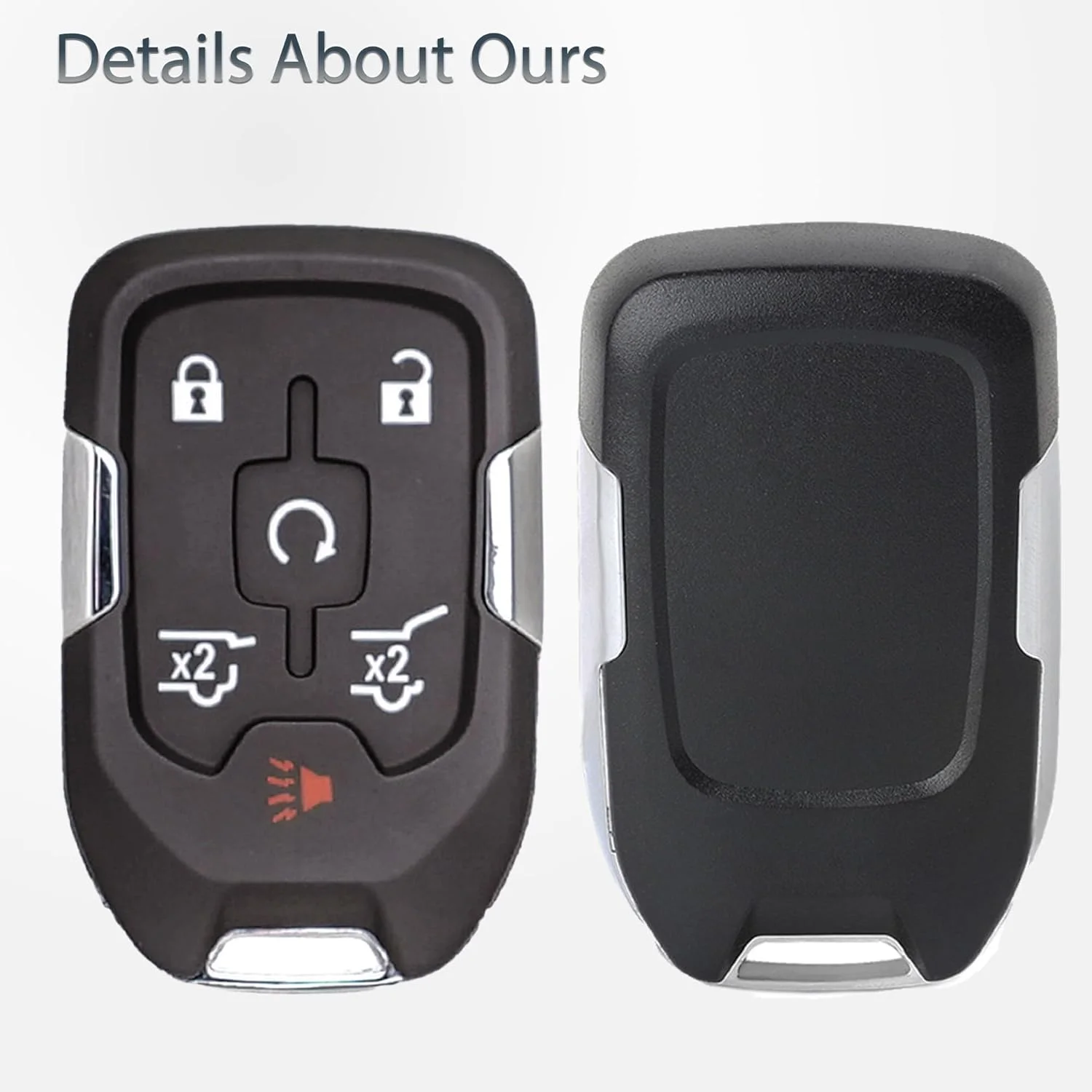 Key Fob Shell Case Replacement Fits for Chevy Suburban Tahoe GMC Yukon 2015 2016 2017 2018 2019 2020 Keyless Entry Smart Remote