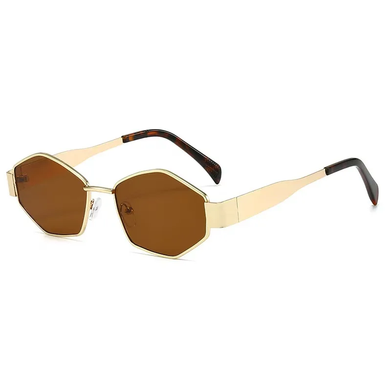 2025 new oval sunglasses hot lenses polygonal metal fashion sunglasses men and women
